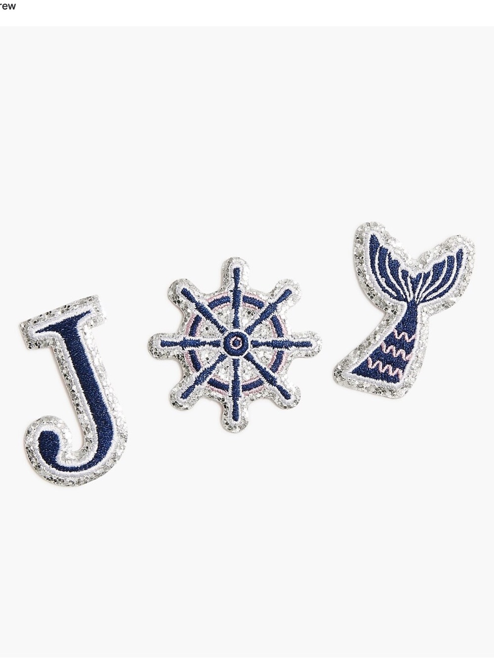 J. Crew Navy and Silver Nautical Patch Trio
